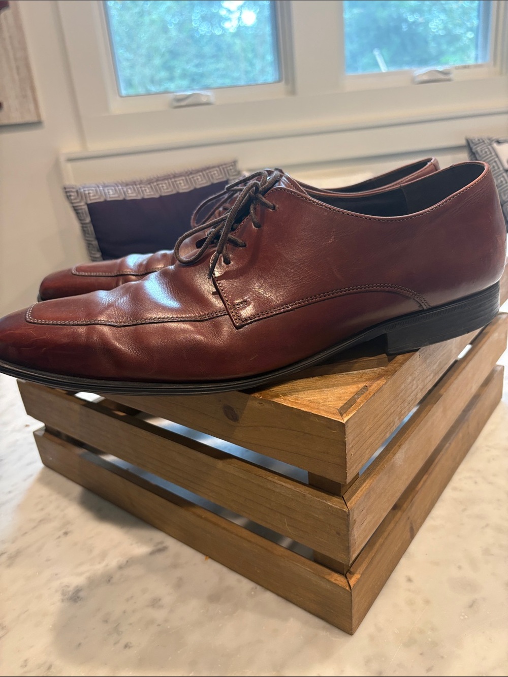 Mens Cole Haan, Brown leather lace up Oxford with Nike Air,  Size 13M